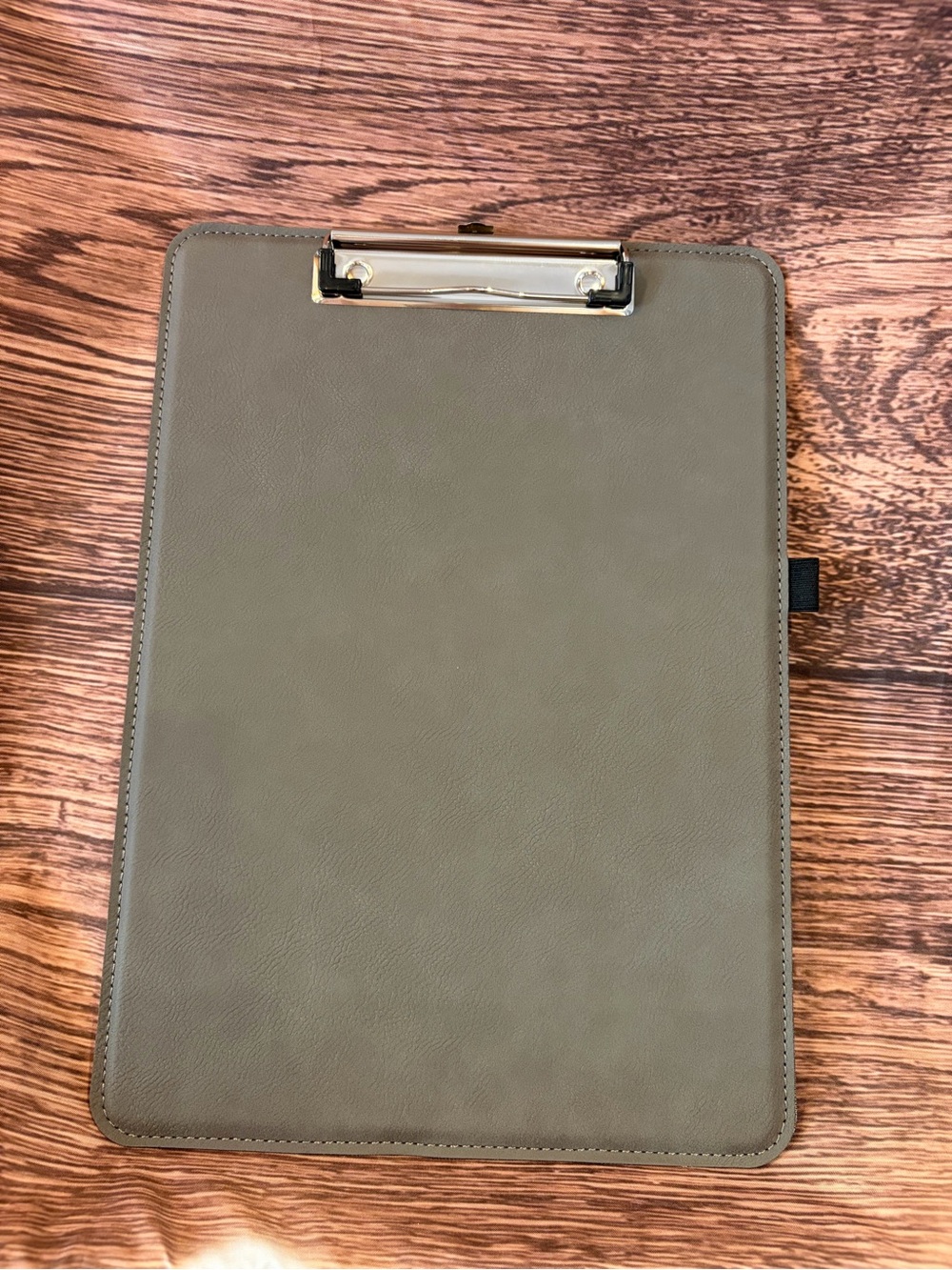 Leather Clipboard Clip - Gray